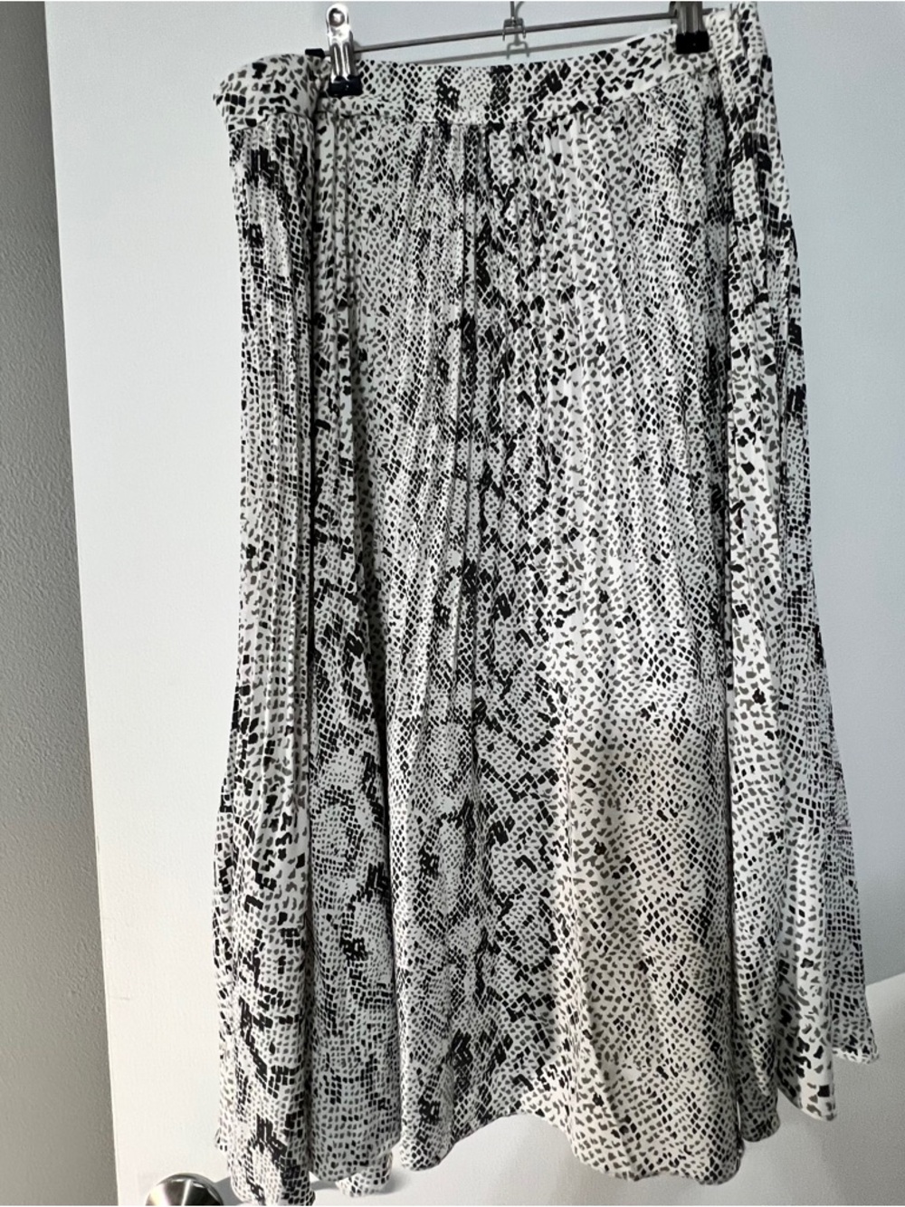 J. Crew Black and White Snake-Print A-Line Skirt A0035